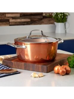 Tower 24cm Copper Forged Casserole Pan -Oleu Furniture Shop PVFRQ SQ5 0000001201 COPPER SLd3