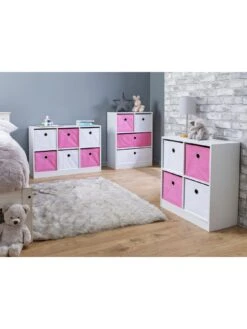 Lloyd Pascal 6 Cube Storage Unit Pink/White -Oleu Furniture Shop PXTHR SQ6 0000000217 PINK WHITE SLd2