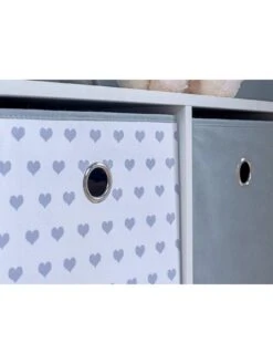 Lloyd Pascal Cube 2+2 Storage Unit With Hearts -Oleu Furniture Shop PXTHT SQ6 0000000444 GREY WHITE SLd2