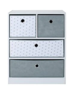 Lloyd Pascal Cube 2+2 Storage Unit With Stars -Oleu Furniture Shop PXTHU SQ2 0000000444 GREY WHITE SLf