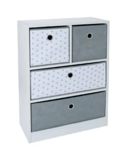 Lloyd Pascal Cube 2+2 Storage Unit With Stars -Oleu Furniture Shop PXTHU SQ3 0000000444 GREY WHITE SLa