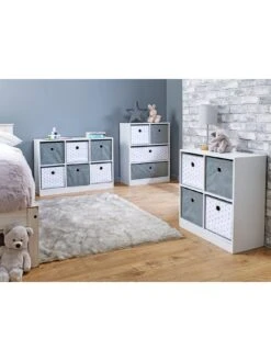 Lloyd Pascal Cube 2+2 Storage Unit With Stars -Oleu Furniture Shop PXTHU SQ6 0000000444 GREY WHITE SLd2