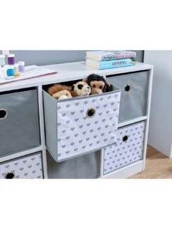 Lloyd Pascal 6 Cube Storage Unit With Hearts -Oleu Furniture Shop PXTJ9 SQ4 0000000444 GREY WHITE SLd