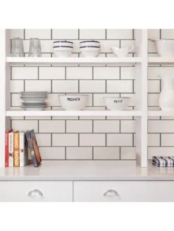InHome Pack Of 4 Subway Tile Peel & Stick Backsplash Tiles -Oleu Furniture Shop PXUV6 SQ4 0000000013 WHITE SLd2