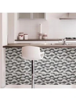 InHome Pack Of 4 Smoked Glass Peel & Stick Backsplash Tiles 9 InHome Pack Of 4 Smoked Glass Peel & Stick Backsplash Tiles -Oleu Furniture Shop PXUV7 SQ4 0000000004 BLACK SLd2