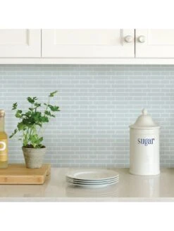 InHome Pack Of 4 Sea Glass Peel & Stick Backsplash Tiles -Oleu Furniture Shop PXV9T SQ2 0000000020 BLUE SLd