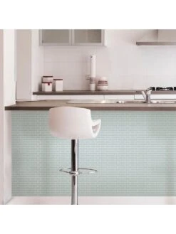 InHome Pack Of 4 Sea Glass Peel & Stick Backsplash Tiles -Oleu Furniture Shop PXV9T SQ3 0000000020 BLUE SLd1