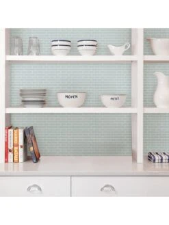 InHome Pack Of 4 Sea Glass Peel & Stick Backsplash Tiles -Oleu Furniture Shop PXV9T SQ4 0000000020 BLUE SLd2