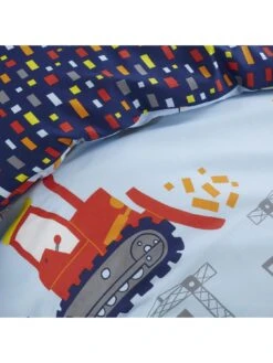 Catherine Lansfield Construction Single Duvet Cover Set - Blue -Oleu Furniture Shop Q37WT SQ3 0000000020 BLUE SLd