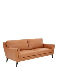 Very Home Lincoln Leather 3 Seater Sofa 9 Very Home Lincoln Leather 3 Seater Sofa -Oleu Furniture Shop Q446D SQ4 0000001886 PUMPKIN SLa