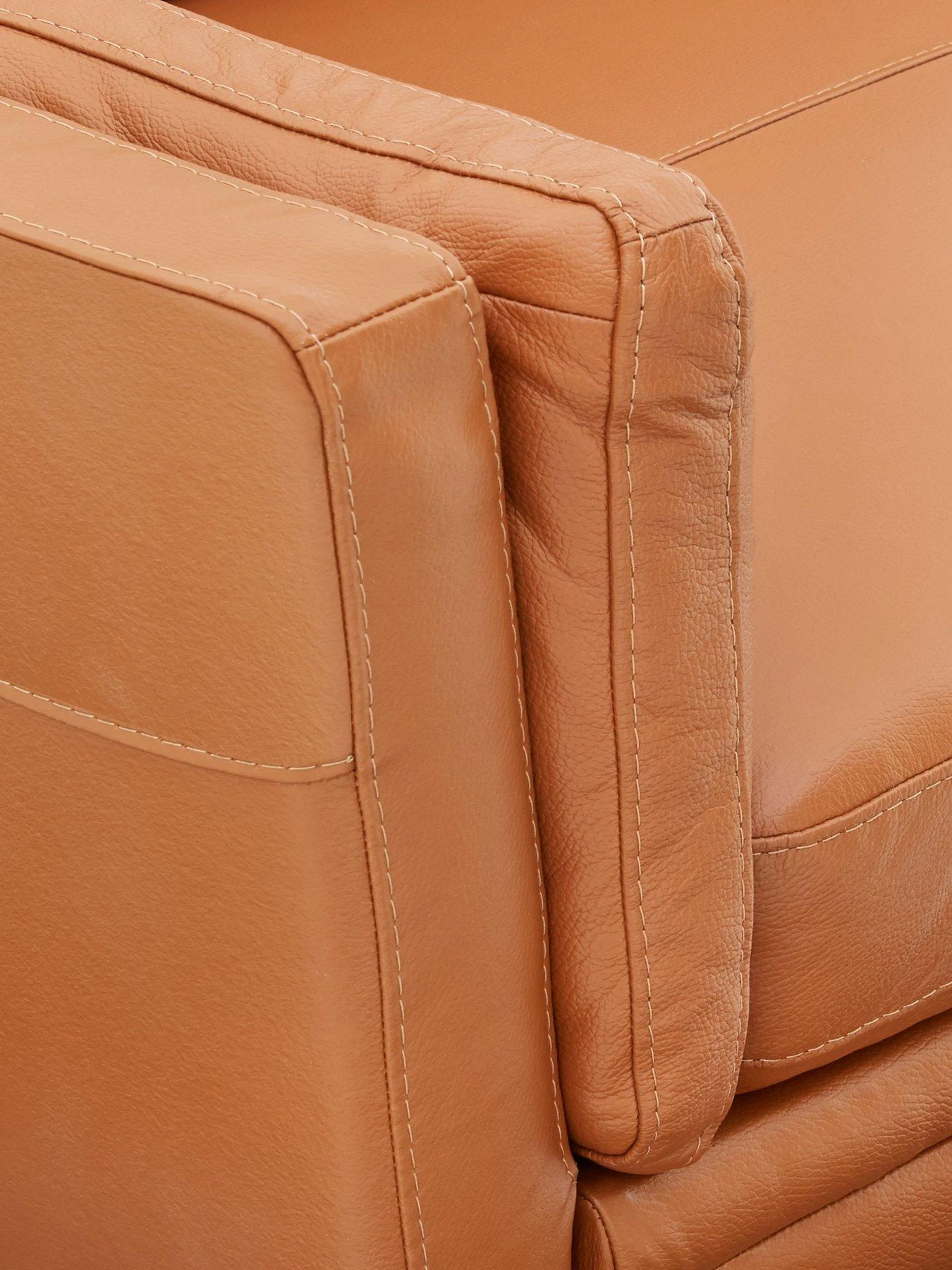 Very Home Lincoln Leather 3 Seater Sofa 6 Very Home Lincoln Leather 3 Seater Sofa - Image 4