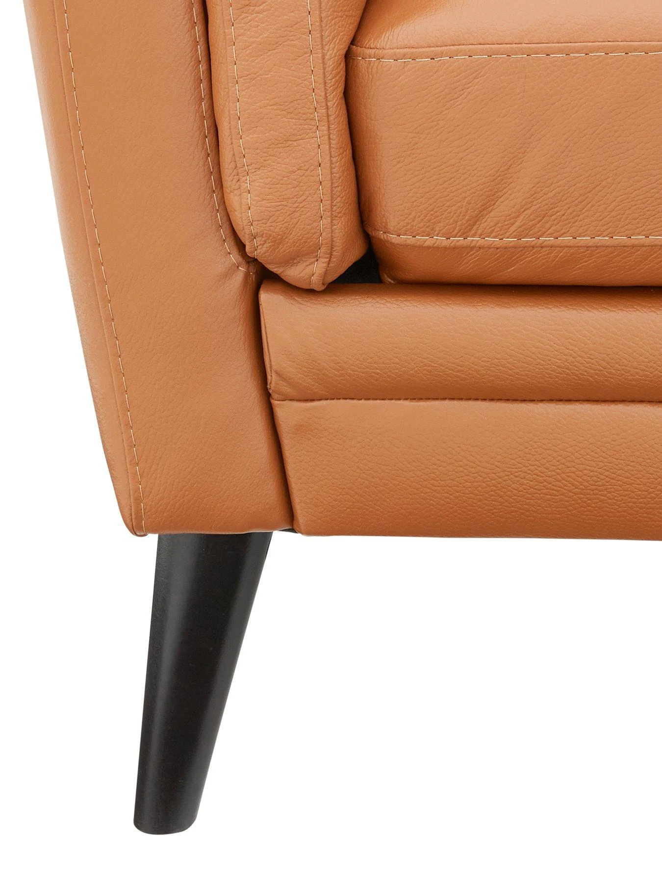 Very Home Lincoln Leather 3 Seater Sofa 7 Very Home Lincoln Leather 3 Seater Sofa - Image 5