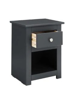 Julian Bowen Radley 1 Drawer Bedside Chest - Athracite -Oleu Furniture Shop Q74DQ SQ3 0000000833 ANTHRACITE GREY SLa