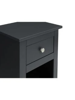 Julian Bowen Radley 1 Drawer Bedside Chest - Athracite -Oleu Furniture Shop Q74DQ SQ4 0000000833 ANTHRACITE GREY SLd