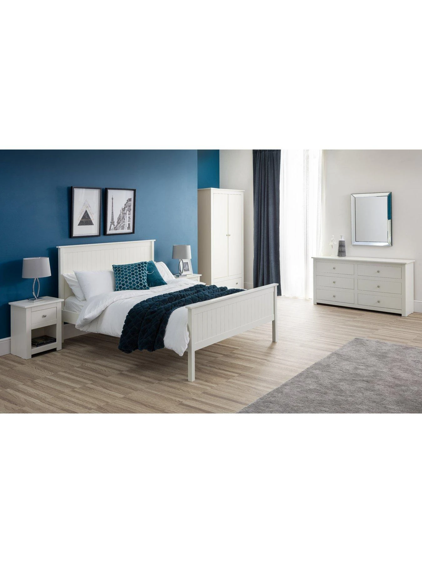 Julian Bowen Radley 2 Door Combination Wardrobe - White 6 Julian Bowen Radley 2 Door Combination Wardrobe - White - Image 4