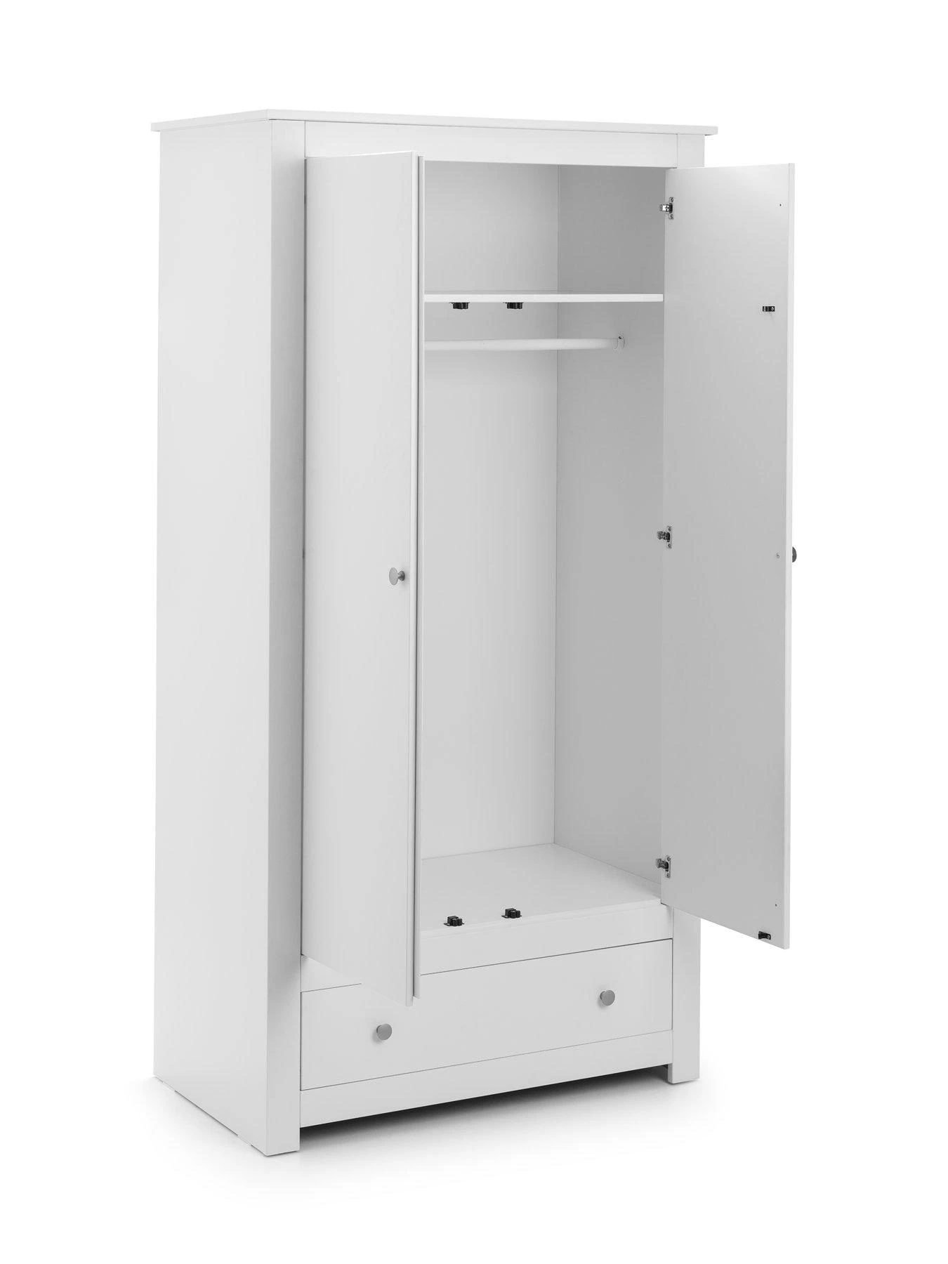 Julian Bowen Radley 2 Door Combination Wardrobe - White 8 Julian Bowen Radley 2 Door Combination Wardrobe - White - Image 6