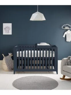 Mamas & Papas Melfi Cot Bed, Dresser Changer And Storage Wardrobe - Midnight Blue -Oleu Furniture Shop Q7X7G SQ6 0000000677 MIDNIGHT BLUE SLd2