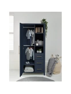 Mamas & Papas Melfi Storage Wardrobe - Midnight Blue -Oleu Furniture Shop Q7X7V SQ3 0000000677 MIDNIGHT BLUE SLa