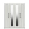 One Call Regal Part Assembled 4 Door Centre Mirror Wardrobe -Oleu Furniture Shop Q9PLK SQ1 0000000559 WHITE GLOSS SLf