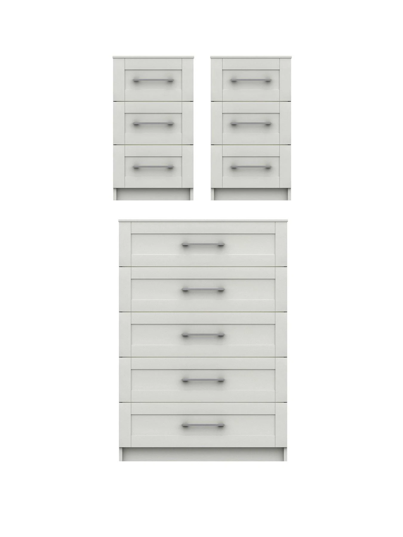 One Call Regal Ready Assembled 3 Piece Package - 5 Drawer Chest And Set Of 2 Bedside Chests 3 One Call Regal Ready Assembled 3 Piece Package - 5 Drawer Chest And Set Of 2 Bedside Chests