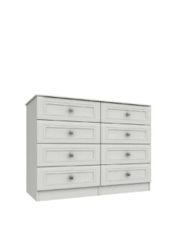 One Call Harris Ready Assembled 4 + 4 Drawer Chest -Oleu Furniture Shop Q9PLR SQ3 0000000013 WHITE SLa