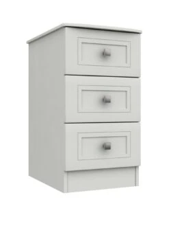 One Call Harris Ready Assembled 3 Drawer Bedside Chest -Oleu Furniture Shop Q9PN4 SQ3 0000000013 WHITE SLa