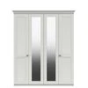 One Call Harris Part Assembled 4 Door Mirrored Wardrobe -Oleu Furniture Shop Q9PNP SQ1 0000000013 WHITE SLf