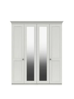 One Call Harris Part Assembled 4 Door Mirrored Wardrobe