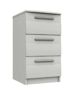 One Call Taylor Ready Assembled 3 Drawer Bedside Chest -Oleu Furniture Shop Q9QWM SQ3 0000000013 WHITE SLa