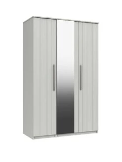 One Call Taylor Part Assembled 3 Door Mirrored Wardrobe 5 One Call Taylor Part Assembled 3 Door Mirrored Wardrobe -Oleu Furniture Shop Q9QWQ SQ3 0000000013 WHITE SLa