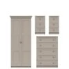 One Call Reid 4 Piece Ready Assembled Package - 2 Door Wardrobe, 5 Drawer Chest And 2 Bedside Cabinets 1 One Call Reid 4 Piece Ready Assembled Package - 2 Door Wardrobe, 5 Drawer Chest And 2 Bedside Cabinets -Oleu Furniture Shop Q9QYE SQ1 0000000179 TAUPE SLf