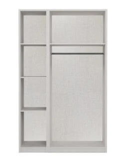 One Call Reid 4 Piece Part Assembled Package - 3 Door Mirrored Wardrobe, 5 Drawer Chest And 2 Bedside Cabinets -Oleu Furniture Shop Q9QYF SQ6 0000000179 TAUPE SLd2