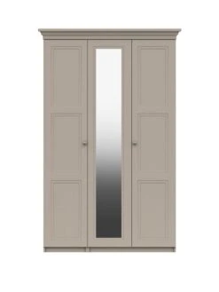 One Call Reid Part Assembled 3 Door Mirrored Wardrobe