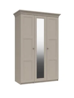 One Call Reid Part Assembled 3 Door Mirrored Wardrobe -Oleu Furniture Shop Q9QYG SQ3 0000000179 TAUPE SLa