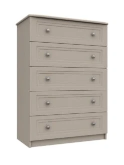 One Call Reid Ready Assembled 5 Drawer Chest -Oleu Furniture Shop Q9QYJ SQ5 0000000179 TAUPE SLd1