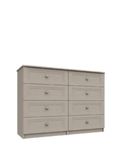 One Call Reid Ready Assembled 4 + 4 Drawer Chest -Oleu Furniture Shop Q9QYL SQ3 0000000179 TAUPE SLa
