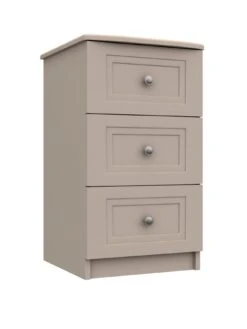 One Call Reid Ready Assembled 3 Drawer Bedside Chest -Oleu Furniture Shop Q9R6D SQ3 0000000179 TAUPE SLa