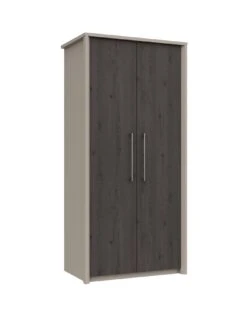 One Call Smyth 3 Piece Ready Assembled Package - 2 Door Wardrobe, 5 Drawer Chest And 2 Bedside Chests -Oleu Furniture Shop Q9V6J SQ3 0000014757 DARK GREY TAUPE SLa