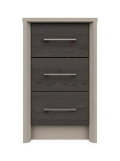 One Call Smyth 3 Piece Ready Assembled Package - 5 Drawer Chest And 2 Bedside Chests -Oleu Furniture Shop Q9V6K SQ5 0000014757 DARK GREY TAUPE SLd1
