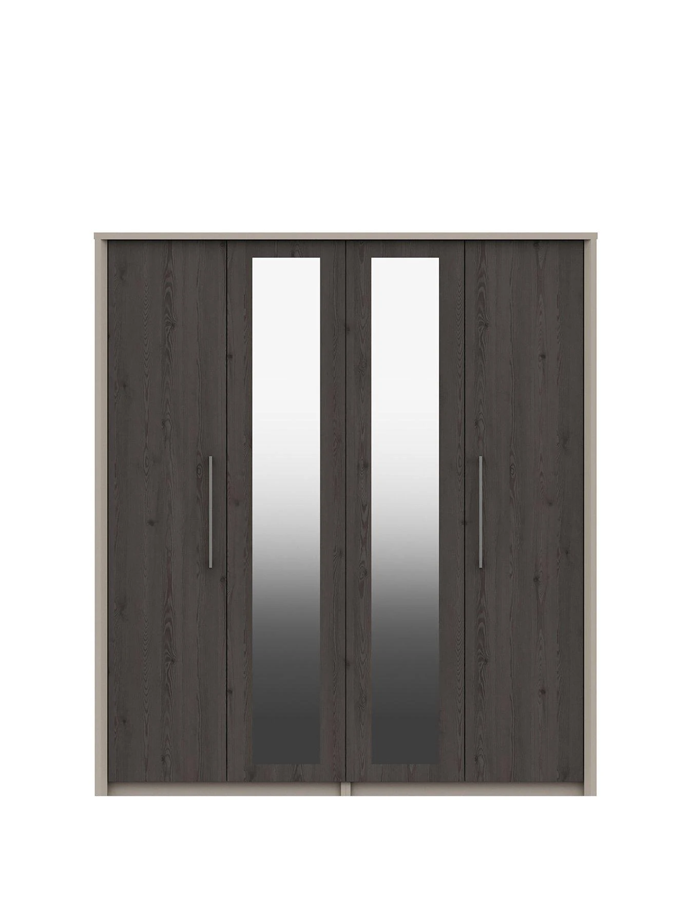 One Call Smyth Part Assembled 4 Door Mirrored Wardrobe 3 One Call Smyth Part Assembled 4 Door Mirrored Wardrobe