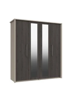 One Call Smyth Part Assembled 4 Door Mirrored Wardrobe 10 One Call Smyth Part Assembled 4 Door Mirrored Wardrobe -Oleu Furniture Shop Q9V6L SQ3 0000014757 DARK GREY TAUPE SLa