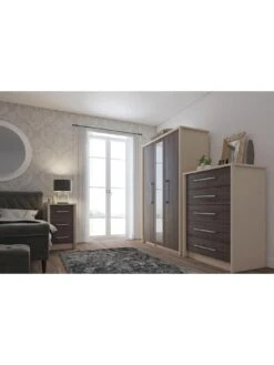 One Call Smyth Part Assembled 3 Door Mirrored Wardrobe 9 One Call Smyth Part Assembled 3 Door Mirrored Wardrobe -Oleu Furniture Shop Q9VFK SQ2 0000014757 DARK GREY TAUPE RSr