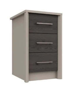 One Call Smyth Ready Assembled 3 Drawer Bedside Chest -Oleu Furniture Shop Q9VFL SQ3 0000014757 DARK GREY TAUPE SLa