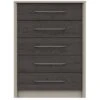 One Call Smyth Ready Assembled 5 Drawer Chest -Oleu Furniture Shop Q9VHT SQ1 0000014757 DARK GREY TAUPE SLf