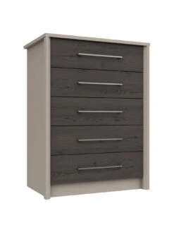 One Call Smyth Ready Assembled 5 Drawer Chest -Oleu Furniture Shop Q9VHT SQ3 0000014757 DARK GREY TAUPE SLa
