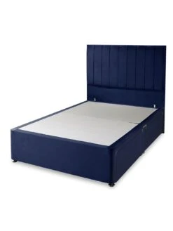 Shire Beds Liberty Velvet Divan Headboard - Navy 11 Shire Beds Liberty Velvet Divan Headboard - Navy -Oleu Furniture Shop QDDJR SQ5 0000000048 NAVY SLd1