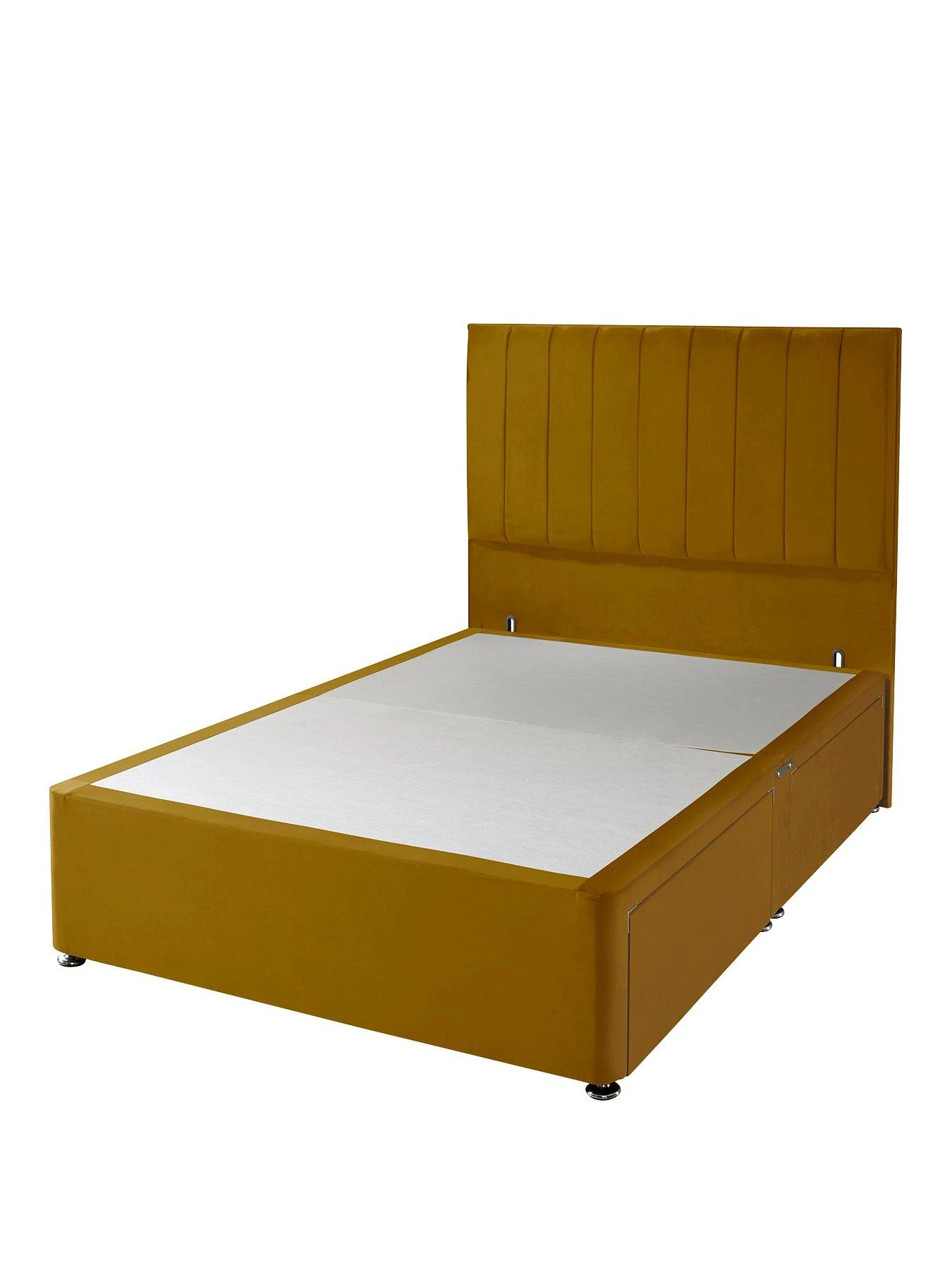 Shire Beds Liberty Velvet Divan Padded Headboard - Ochre 5 Shire Beds Liberty Velvet Divan Padded Headboard - Ochre - Image 3