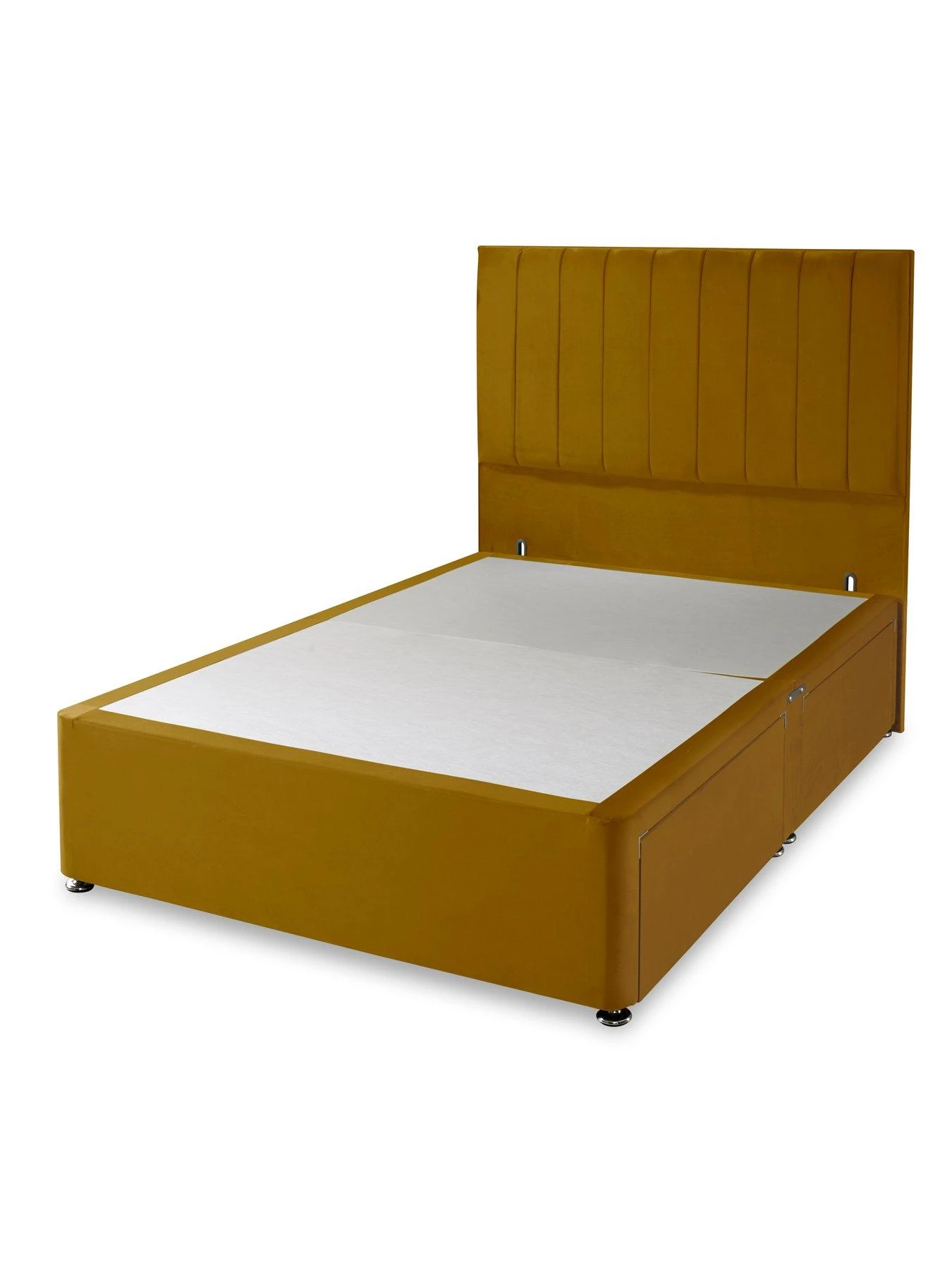 Shire Beds Liberty Velvet Divan Padded Headboard - Ochre 8 Shire Beds Liberty Velvet Divan Padded Headboard - Ochre - Image 6