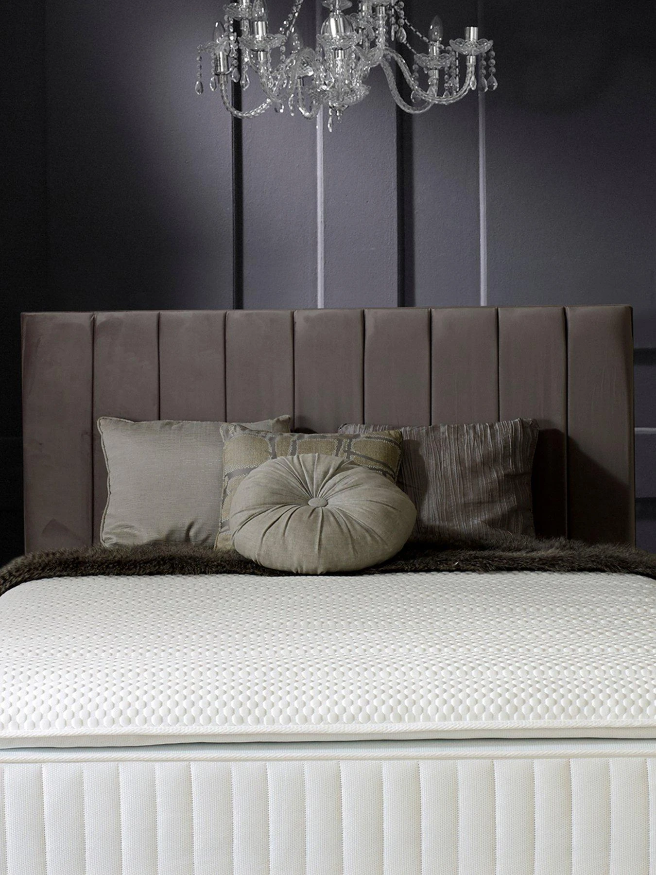 Shire Beds Liberty Velvet Divan Headboard - Grey 3 Shire Beds Liberty Velvet Divan Headboard - Grey