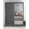Very Home Camberley 2 Sliding Door Mirrored Wardrobe - Dark Oak Effect -Oleu Furniture Shop QE7EY SQ2 0000000558 DARK OAK SLf